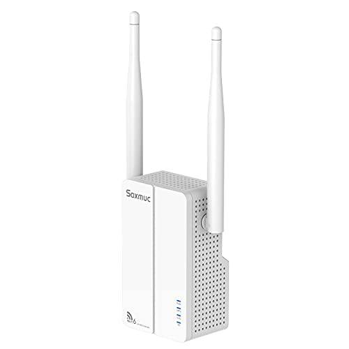 Soxmuc AX1800 와이파이 6 부스터 레인지 확장기 이더넷 포트, 5G 신호 앰프 인터넷 리피터 up to 1.8 Gbps, 커버 up to 1500 Sq.ft and 38 디바이스, AP 모드