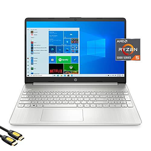 HP 15.6’’ FHD Micro-Edge 노트북, AMD Hexa-Core 라이젠 5 5500U (Beat i5-10500) up to 4.0GHz, 16GB 램, 256GB PCIe SSD, USB-C, HDMI, Wi-Fi, 블루투스, 키패드, 웹캠, SD 카드 리더, 리더기, Mytrix_HDMI 케이블,