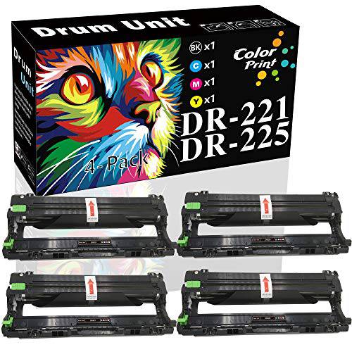 4-Pack ColorPrint 호환가능한 DR221CL 드럼 유닛 세트 교체용 DR221 DR-221CL 이미징 유닛 HL-3140CW HL-3170CDW HL-3180CDW MFC-9130CW MFC-9330CDW MFC-9340CDW 프린터 (BK+ C+ M+ Y)