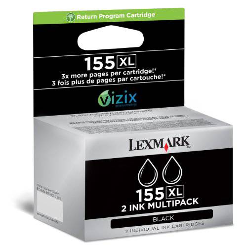 Lexmark 고수율, 고성능, 높은 출력량 155XL 블랙 트윈 팩 Pro715/ Pro915