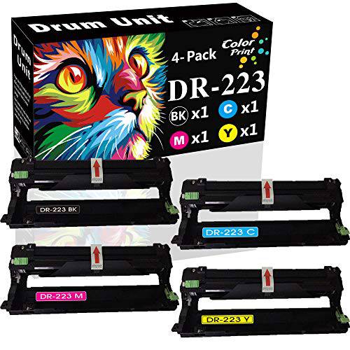 ColorPrint 호환가능한 DR223CL 드럼 유닛 교체용 223CL DR-223CL Work L3210CW L3230CDW L3270CDW L3290CDW L3710CW L3750CDW L3770CDW 프린터 (4-Pack, 드럼)
