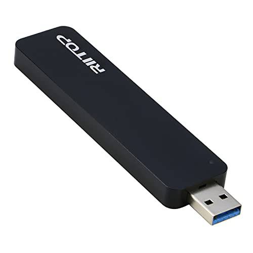 M.2 to USB 인클로저, RIITOP M2 SSD to USB 3.1 (Type-A) 리더, 리더기 케이스 호환가능한 Both NVMe (PCI-e)& NGFF B+ M 키 (SATA) SSD [업그레이드된]