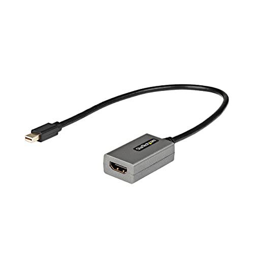 StarTech.com 미니디스플레이포트,  미니 DP to HDMI 어댑터 - Mdp to HDMI 어댑터 동글 - 1080p - 미니디스플레이포트,  미니 DP 1.2 to HDMI 모니터/ 디스플레이 - 미니 DP to HDMI 비디오 컨버터, 변환기 - 12 롱 Attached 케이블 (MDP2HDEC)