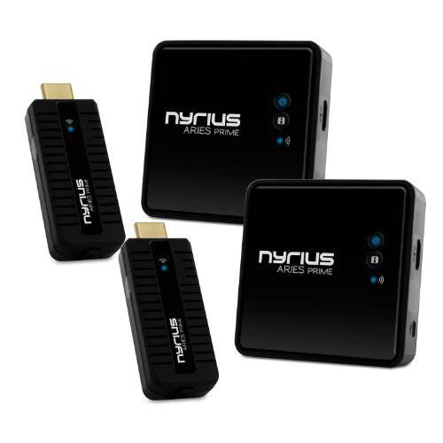 Nyrius Aries 프라임 무선 비디오 HDMI 송신기&  리시버 스트리밍 HD 1080p 3D 비디오&  디지털 오디오 from 노트북, PC, 케이블, 넷플릭스, 유튜브, PS4 to HDTV - NPCS549 (팩 of 2)