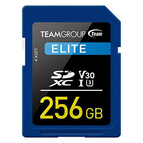 팀그룹 Elite 256GB UHS-I/ U3 SDXC 메모리 카드 U3 V30 4K UHD Read 스피드 up to 90MB/ s 프로페셔널 블로거, 영화제작자,  사진작가&  컨텐츠 큐레이터 TESDXC256GIV3001