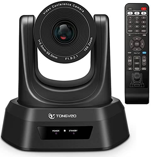 TONGVEO 비디오 회의 PTZ 카메라 10X USB/ HDMI/ SDI 1080P 사무용 미팅 Church 라이브 스트리밍 교육