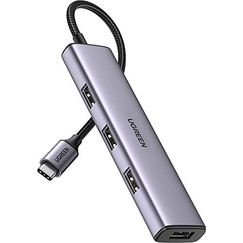 UGREEN USB C to USB 허브 4 포트, 알루미늄 USB C 동글 썬더볼트 3 to 멀티포트 어댑터 4 USB 3.0 포트 맥북 프로/ 에어 2020/ 2019, 아이패드 프로, Dell, 크롬북, and More
