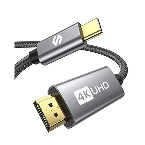 USB C to HDMI 케이블 4K, Silkland [2021 Updated, 최적 칩] 타입 C [썬더볼트 3/ 4 호환가능한] to HDMI, 맥북 프로/ 에어, 아이패드 프로 2020, 아이맥, XPS 15/ 13, 서피스 북, 갤럭시 S20 S10