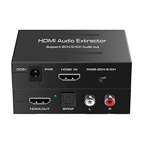 4K HDMI 오디오 분리기 HDMI to HDMI 오디오 컨버터, 변환기+  광학 (토스링크 SPDIF)+ RCA L/ R 스테레오 아날로그 오디오 분배기 HDMI 오디오 어댑터 PS4, PS5, 파이어 스틱, DVD, Blu-Ray 플레이어 ect.