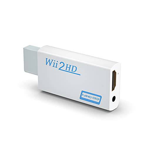 Wii to HDMI 컨버터, 변환기 Wii to HDMI 어댑터 1-Pack, BolAAzuL Wii HDMI 커넥터 화이트 Wii in HDMI Out 비디오 컨버터, 변환기& 3.5mm 오디오 출력 Wii to HDMI HDTV Out