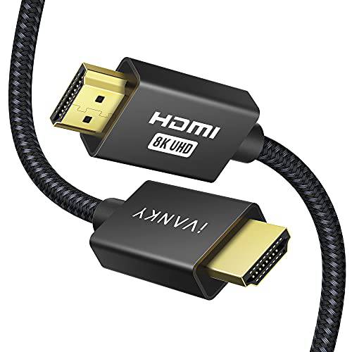 8K HDMI 2.1 케이블 48Gbps 6.6ft, iVANKY 인증된 울트라 High-Speed Braided HDMI 케이블, 4K@120Hz 8K@60Hz eARC HDR HDCP 2.2 2.3 호환가능한 Dolby 비전 Atmos/ PS5/ PS4/ 애플 TV/ 파이어 TV/ Roku/ 엑스박스
