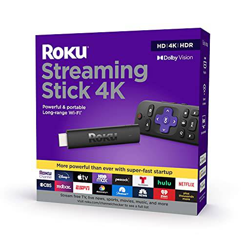 Roku TV스틱 4K 2021 | 스트리밍 디바이스 4K/ HDR/ Dolby 비전 Roku 음성 리모컨 and TV Controls