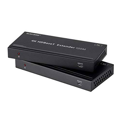 Monoprice Blackbird 4K HDBaseT 확장기 키트 120m HDR 18Gbps 4K@60Hz YCbCr 4:4:4 HDCP 2.2 PoC RS-232 루프 Out and 선택형 IR (141097)