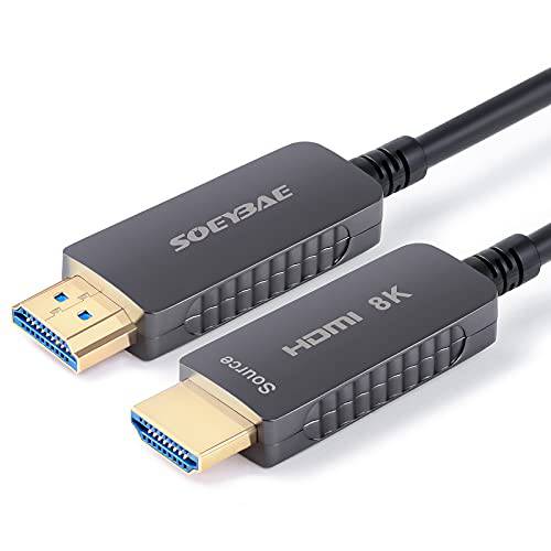 SOEYBAE 8K 파이버 Optic HDMI 케이블 30ft 울트라 고속 48Gbps HDMI 2.1 케이블 지원 8K@60Hz, 4K@120Hz, eARC, 호환가능한 애플 TV, Roku, 프로젝터