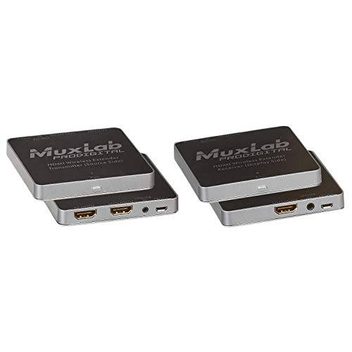 MuxLab 무선 HDMI 송신기 and 리시버 확장기 키트 | 지원 풀 HD 1080p, 3D, HDMI 루프 출력 and IR 전송| Transmit 신호 up to 100 feet 프로젝터, 모니터, 홈 사용