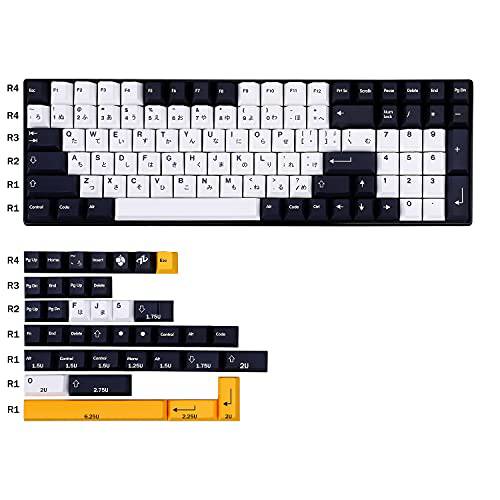 138 키 PBT 키캡 DYE-SUB 체리 프로파일 Japanese 미니멀리스트 블랙 화이트 키캡 61/ 64/ 87/ 104/ 108 체리 MX 기계식 게이밍 Keyboard(Only 키캡)