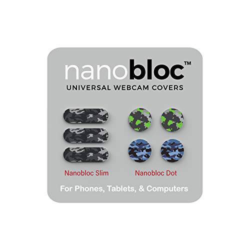 Eyebloc Nanobloc 범용 웹캠 커버 - 프라이버시 프로텍트 악세사리, No 잔여 어플리케이션 - 도트 and 바, 7 피스 - 카모
