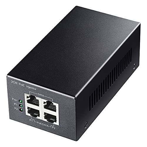 Cudy 2 채널 기가비트 PoE 인젝터, 10/ 100/ 1000Mbps, 2 기가비트 입력, 2 PoE 출력, 2 x 30 와트 PoE 어댑터, Wall-Mount, Comply 802.3at/ 802.3af, 48V