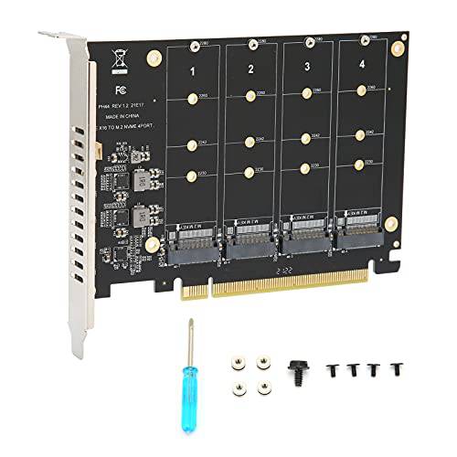 쿼드 M.2 NVME SSD to PCI-E 4.0 X16 어댑터,  고속 4x32Gbps 소프트 Raid 카드 개인 LED 인디케이터 지원 2230 2242 2260 2280 (ph44)