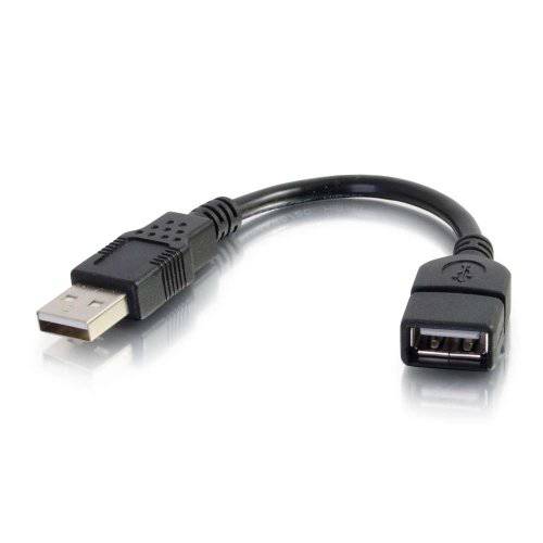 C2G USB 숏 연장 케이블, USB 케이블, USB A to A 케이블, 블랙, 6 인치, 케이블 to 고 52119
