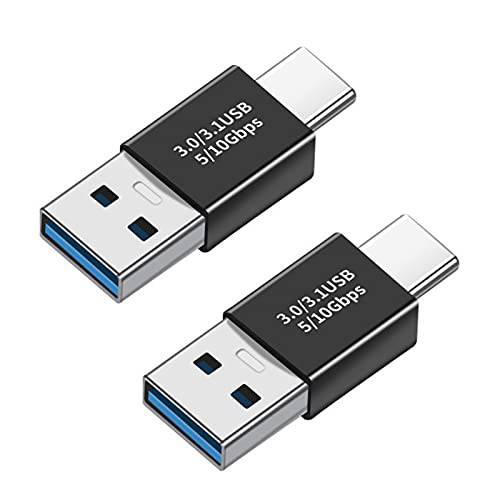 Type-C Male to USB3.0 Male Adapter，USB C to USB A 5G 3A 컨버터, 변환기, USB 3.1 지원 데이터 동기화 and 충전, 적용가능한 휴대용 휴대폰, 컴퓨터, 노트북 컴퓨터, 2-Pack