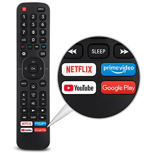 교체용 컨트롤 EN2A27 Hisense-Smart-TV-Remote, 넷플릭스, 프라임 비디오, 유튜브, 구글 플레이 버튼
