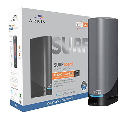 ARRIS Surfboard G36 Multi-Gigabit 케이블 모뎀& AX3000 Wi-Fi 라우터 2.5 Gbps 이더넷 포트, 승인 Cox, 스펙트럼, Xfinity&  기타