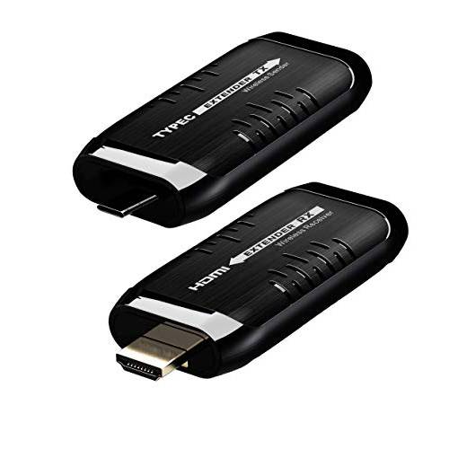 WeJupit 무선 USB C to HDMI 확장기 키트, 송신기 and 리시버 전원 by USB Type-C, Transmit HD 1080p 비디오 and 오디오 to TV or 프로젝터 from 노트북, PC, DVD 플레이어, NO 케이블 박스 (15m/ 50ft)