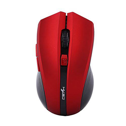 무선 스마트 광학 마우스, 6 키 2.4G 휴대용 게이밍 마우스, 10-15 미터 무선 전송 레인지 PC 노트북 데스크탑 컴퓨터, 플러그 and Play(red)