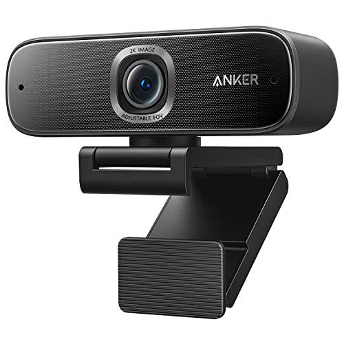 Anker PowerConf C302 스마트 풀 HD 웹캠, AI-Powered 프레이밍&  오토포커스, 2K 웹캠 Noise-Cancelling 마이크, 조절가능 FOV, HDR, 30 FPS, Low-Light 보정, 스트리밍
