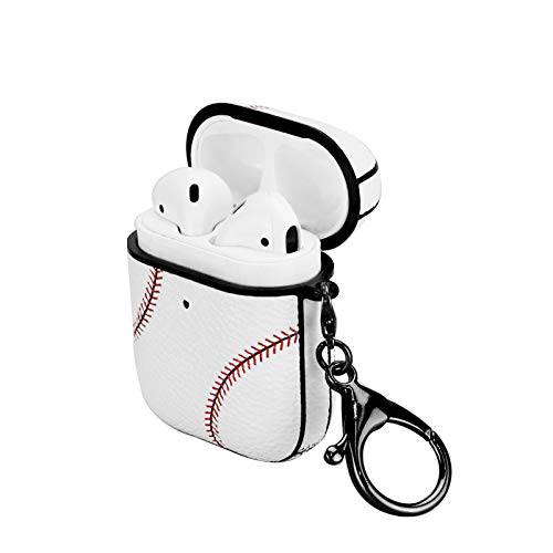 에어팟 케이스 커버, 야구 디자인 충격방지 케이스 커버 이어폰 에어팟 1& 2, 키체인,키링,열쇠고리 전면 LED Visible