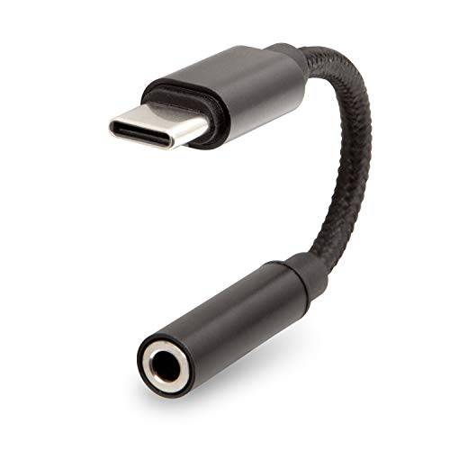 Realm USB C to 3.5mm 헤드폰 잭 어댑터, 3.5mm 오디오 어댑터, 타입 C to 3.5mm Aux 어댑터, 블랙 (RLMA9BK)