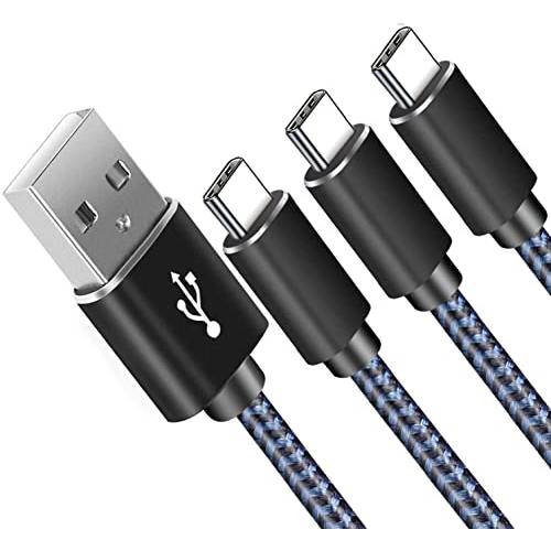 USB C 케이블, (3Pack 3+ 3+ 6.6ft) 타입 C 케이블 고속충전기 리드 USB-C 충전 케이블 호환가능한 삼성 갤럭시 S10/ S9+ / S9/ S8/ S8+, 노트 9/ 8, 화웨이 P30/ P20/ Mate20/ P10, OnePlus