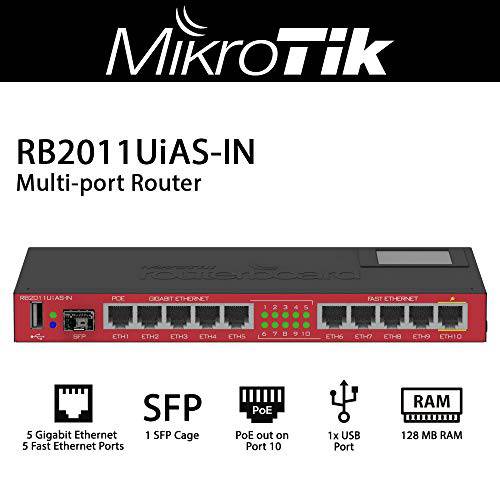MIKROTIK RB2011UIAS-IN Mikrotik 2011UiAS-IN, RB2011UiAS-IN 다기능 라우터 600MH MikroTik RouterBoard RB2011UiAS-IN 광대역 라우터 w/ 1x SFP 포트