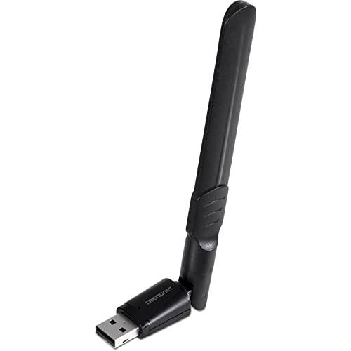 TRENDnet AC1200 하이 게인 듀얼밴드 Wave 2 MU-MIMO 무선 USB USB 3.1 세대 1 어댑터, 윈도우 and Mac, 블랙, TEW-805UBH