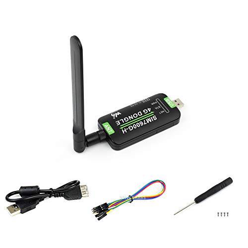 waveshare SIM7600G-H 4G 동글 LTE USB 어댑터 산업용 등급 4G 커뮤니케이션 and GNSS 포지셔닝, 지원/ PC/ 라즈베리 파이/ 드론/ 산업용 컴퓨터, 150Mbps 다운링크 율, 글로벌 밴드 지원