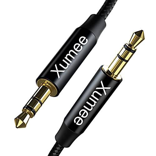 Xumee 3.5mm Aux 케이블 2 팩, 1/ 8 Male to Male 예비 오디오 케이블 헤드폰,헤드셋, 아이팟, 아이폰, 아이패드, 홈/ 자동차 스테레오 and More (3.3ft, 2)