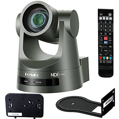 FoMaKo NDI PTZ 카메라 12X/ 30X 광학 줌 와이드 앵글 회의 카메라 HDMI 3G-SDI 랜 POE 1080P/ 60FPS 방송 라이브 스트리밍 NDI 카메라 Church 지원 vMix OBS (12X 줌 NDI PTZ 카메라)