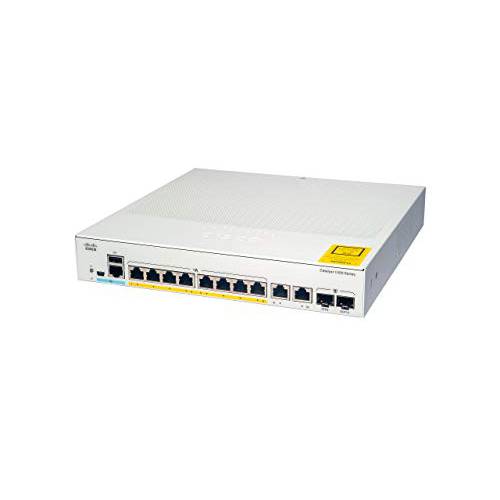 Cisco Catalyst 1000-8T-2G-L 네트워크 스위치, 8 기가비트 이더넷 포트, 2X 1G SFP/ RJ-45 콤보 포트, 팬리스 작동, 강화 리미티드 (C1000-8T-2G-L)