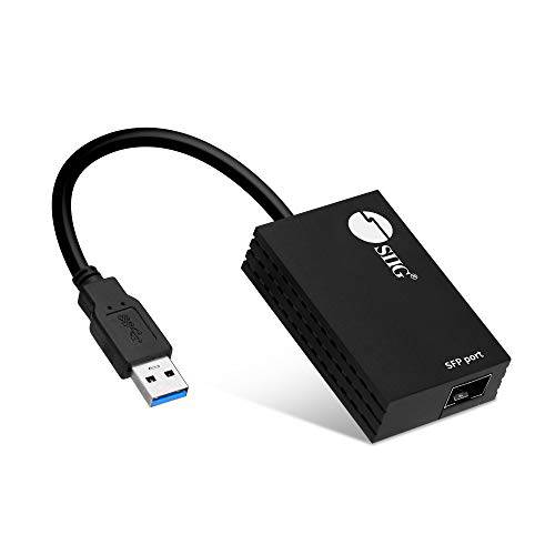 SIIG USB 3.0 to 파이버 SFP 기가비트 랜포트,  고속 GB 전송 율 (1000/ 100/ 10 Mbps), USB 3.0 Type-A to SFP Female, USB to 파이버 Optic 컨버터, 변환기, 리얼텍 RTL8153 (JU-NE0B11-S1)