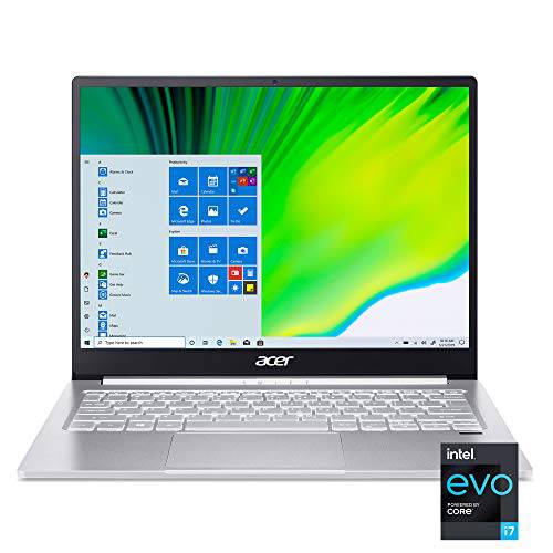 Acer 스위프트 3 Intel Evo Thin&  라이트 노트북, 13.5 2256 x 1504 IPS, Intel 코어 i7-1165G7, Intel 아이리스 Xe 그래픽, 8GB LPDDR4X, 512GB NVMe SSD, Wi-Fi 6, 지문인식 리더, 리더기, Back-lit KB, SF313-53-78UG