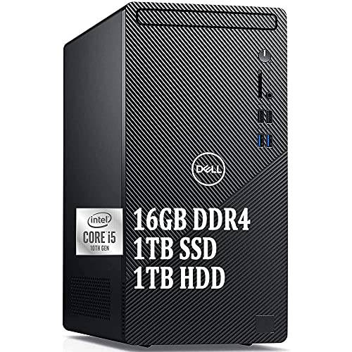 Dell 인스피론 3000 3880 프리미엄 데스크탑 컴퓨터 I 10th 세대 Intel Hexa-Core i5-10400 (> i7-7700) up to 4.30 GHz I 16GB DDR4 1TB SSD 1TB HDD I 마우스 and 키보드 와이파이 Win10