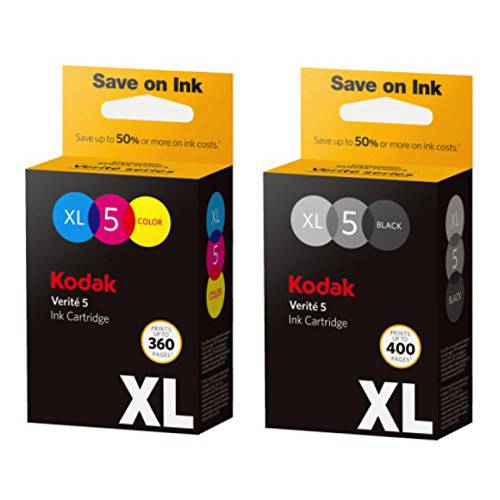 코닥 Verite 5 교체용 잉크 (AL11CA) XL 블랙 and 컬러 잉크 Jet 카트리지 번들,묶음 호환가능한 모든 코닥 Verite 프린터