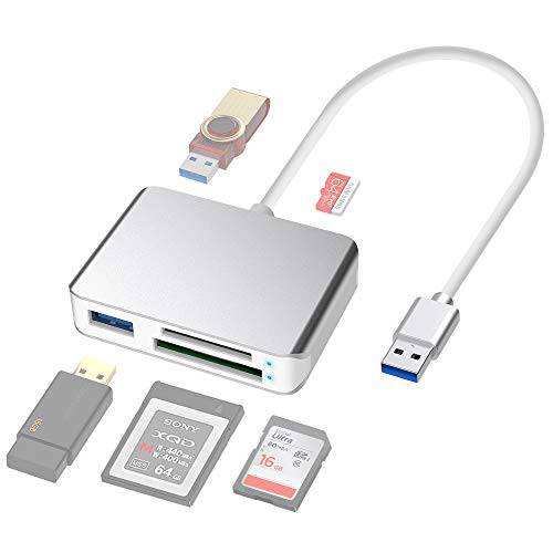 XQD/ SD/ 마이크로SD 카드 리더, 리더기, USB 3.1 Gen1 메모리 Multi-Card 리더, 리더기/ 라이터/ 어댑터, 지원 XQD/ SD/ 마이크로SD 카드. USB 3.0 허브 2 USB 3.0 포트 호환가능한 윈도우, Mac, 리눅스