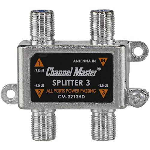 채널 마스터 CM-3213HD 3-Way 분배기 파워 통과 TV 안테나 and 케이블 신호
