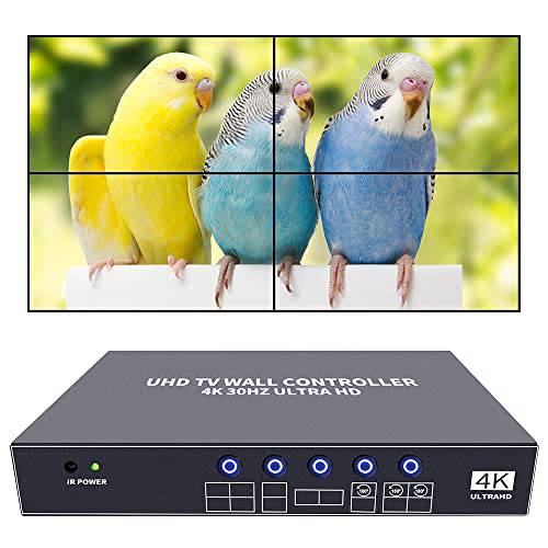 ISEEVY 4K UHD 비디오 벽면 컨트롤러 2x2 1x2 2x1 TV 벽면 프로세서 지원 3840x2160@30 HDMI 입력 4 TV 접합 디스플레이