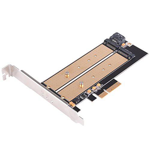 Silverstone SST-ECM22 - 초고속 PCI-E Express 카드 x4 to M.2 (NGFF) and SATA to M.2, 우수한 coooling, 지원 M.2 SSD up to 110mm