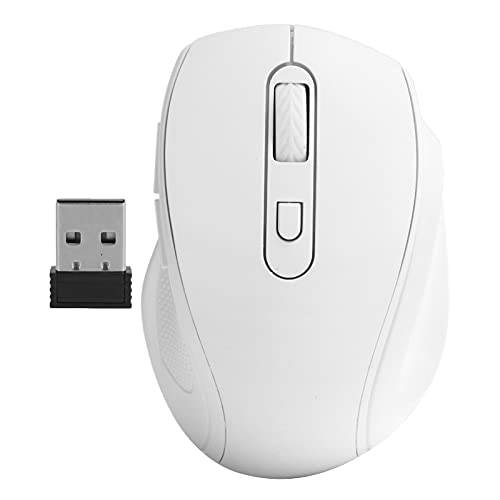 무선 마우스, 인체공학 마우스 오피스/ 게이밍 USB 마우스 노트북 Desktop(White)