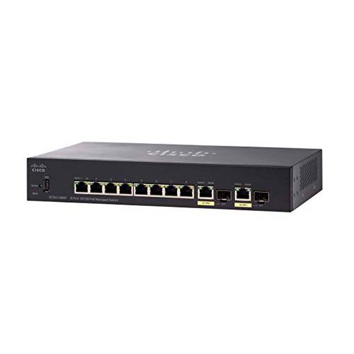 Cisco SF352-08MP Managed 스위치, 8 10/ 100 맥스 포트, 128W PoE, 2 기가비트 이더넷 (GbE) 콤보 SFP, 리미티드 라이프타임 프로텍트 (SF352-08MP-K9-NA)
