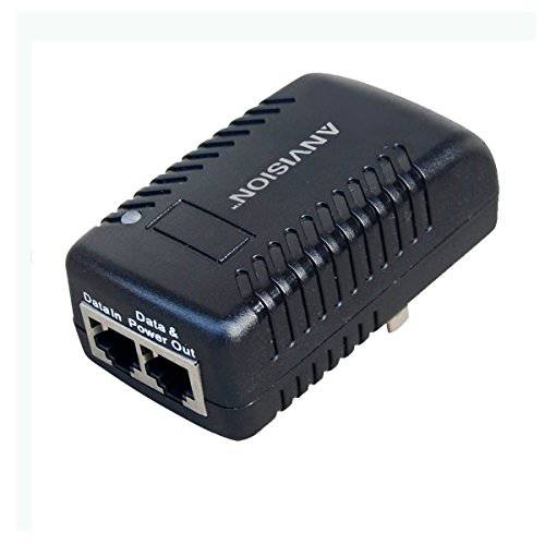 ANVISION 48V 0.5A PoE 인젝터 파워 서플라이 랜포트 벽면 플러그, IEEE 802.3af Compliant, 10/ 100Mbps, IP카메라 Voip 휴대폰 AP and More